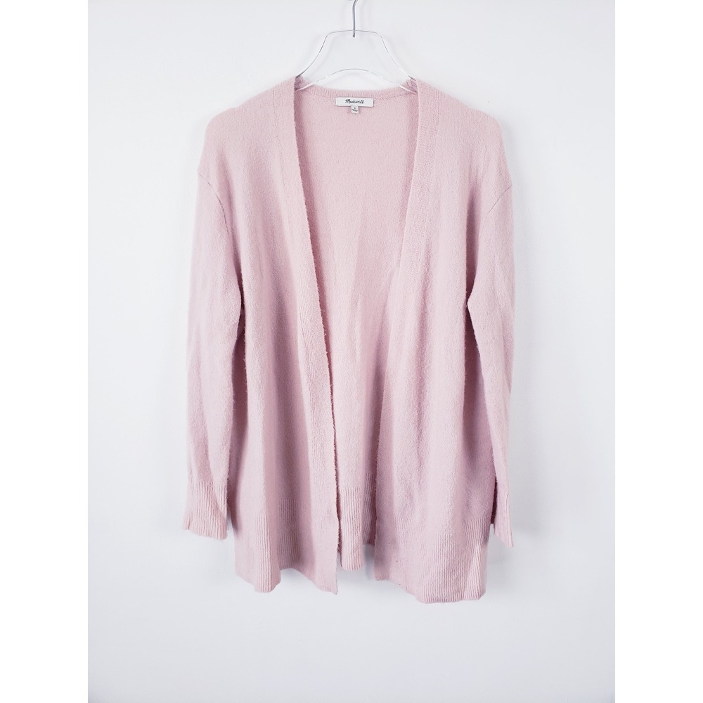 Madewell Cozy Walker Cardigan Pink Alpaca Merino Wool Blend Open Front Medium